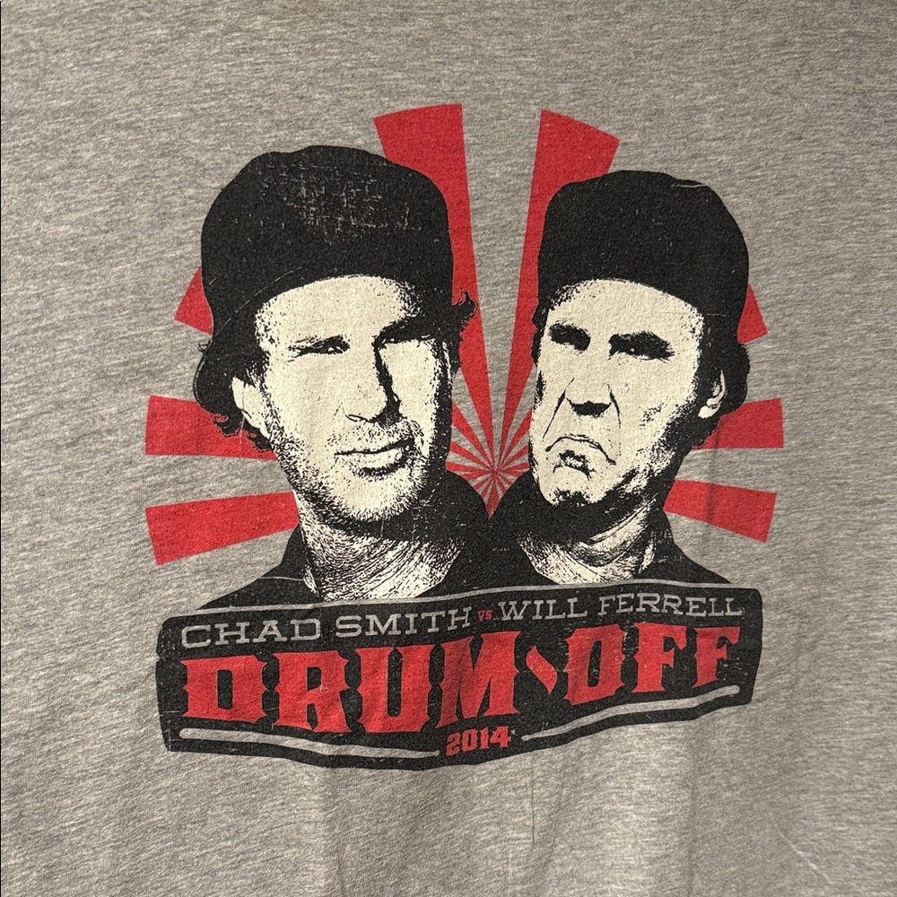 Chad smith vs will ferrell drum off shirt XL